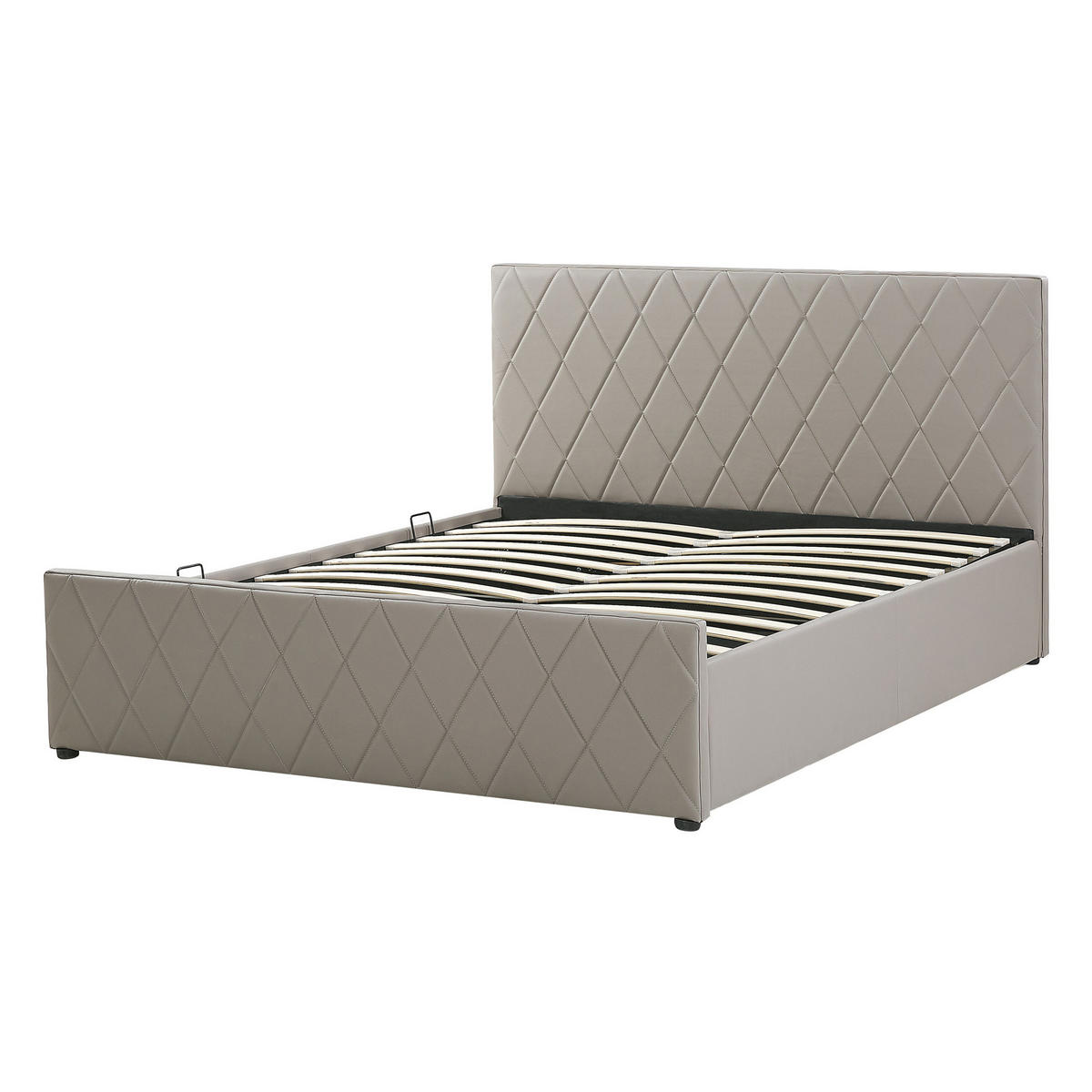 BETT mit Stauraum 140x200 cm Grau Rochefort - Taupe, Kunststoff (140/200cm) - Beliani