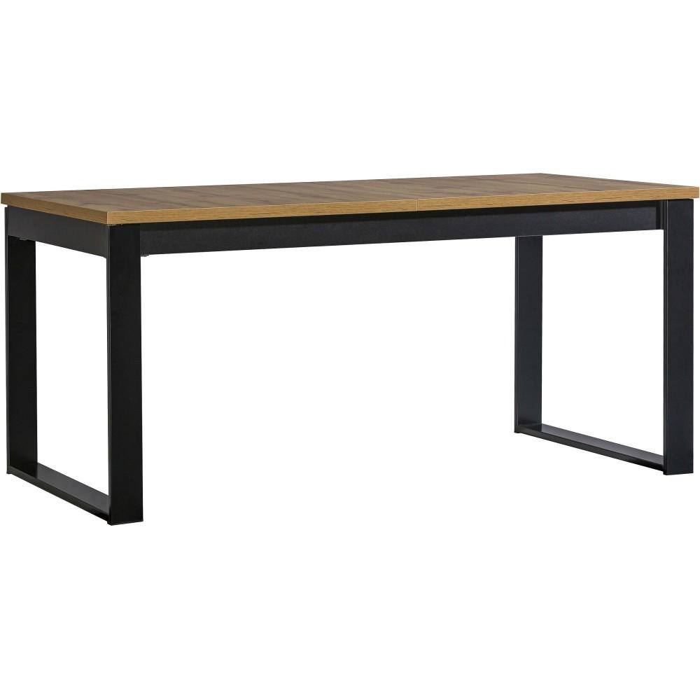ESSTISCH Lamelo, Ausziehbarer Tisch 160-240×90 cm, Eiche Wotan+Schwarz - Eiche Wotan, Holzwerkstoff (90/160/77cm) - Beautysofa