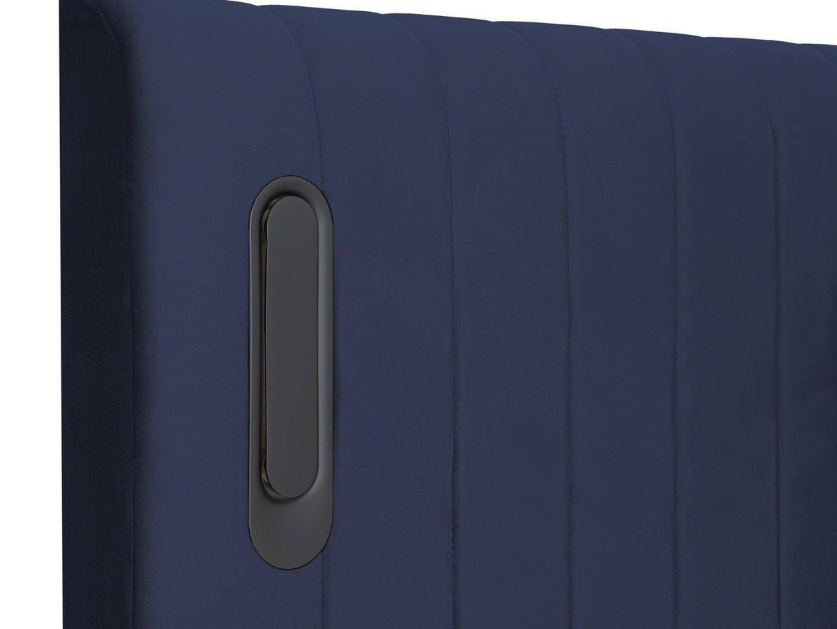 BOXSPRINGBETT FLY blau 160/200 cm H2/H3 Samt - Blau, Textil (160/200cm) - wonello