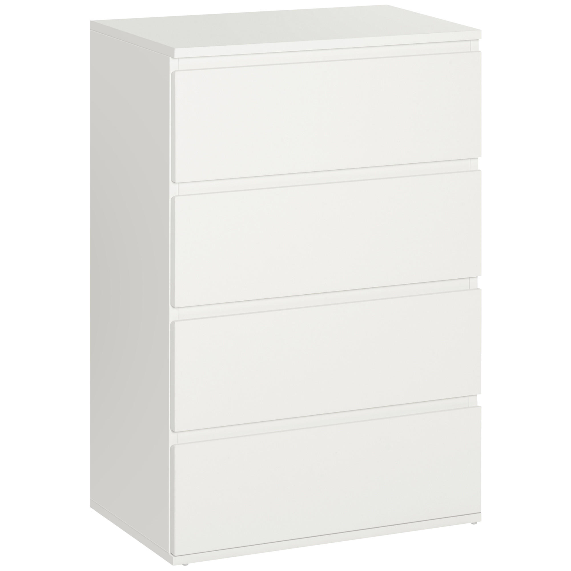 SCHUBLADENSCHRANK, MDF, Weiß, 55 x 33 x 80 cm - Weiß, Metall (33/80/55cm) - HOMCOM