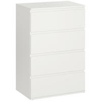SCHUBLADENSCHRANK, MDF, Weiß, 55 x 33 x 80 cm - Weiß, Metall (33/80/55cm) - HOMCOM