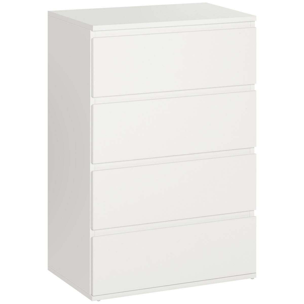 SCHUBLADENSCHRANK, MDF, Weiß, 55 x 33 x 80 cm - Weiß, Metall (33/80/55cm) - HOMCOM