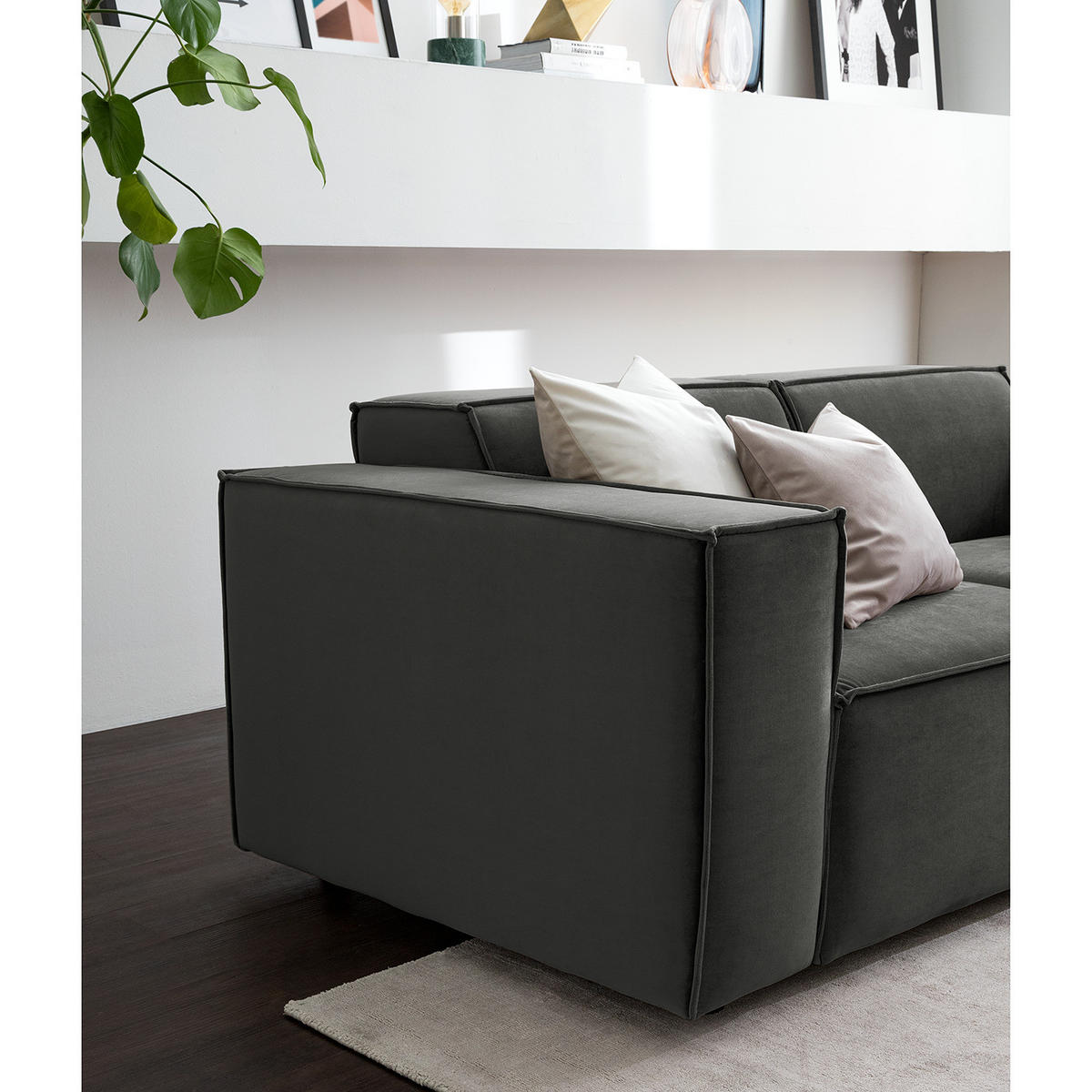 2-SITZER SOFA - Grau, Textil (189/70/96cm) - home24