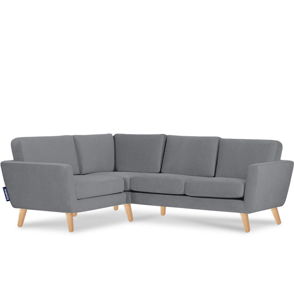 Thumbnail - Konsimo® Ecksofa-Links, Grau, Textil, L-Form, 220x181 cm, FSC 100%, Hergestellt in Europa, Wohnzimmer, Sofas & Couches, ...