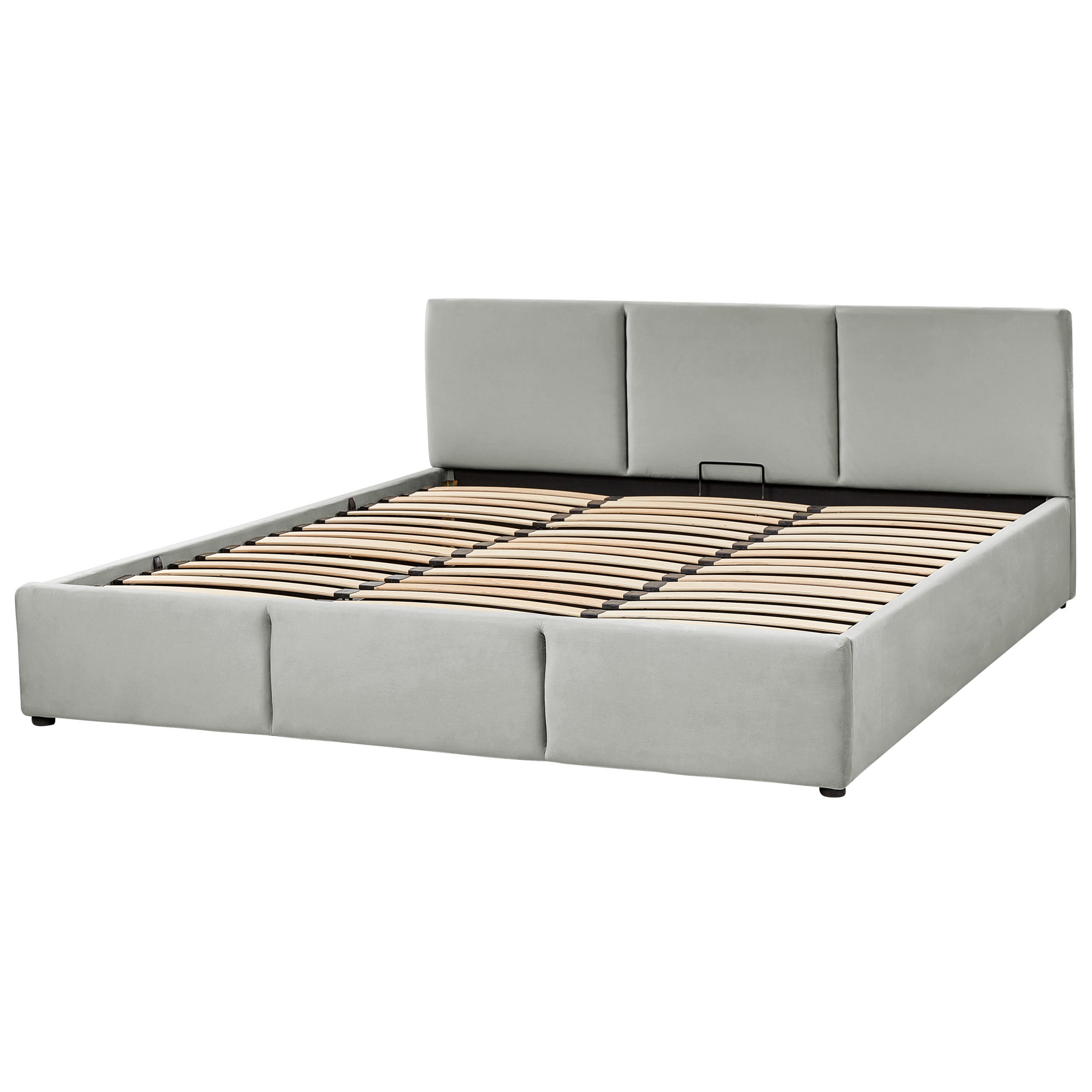 POLSTERBETT 180/200cm Hellgrau Bousse - Hellgrau, Textil (180/200cm) - Beliani