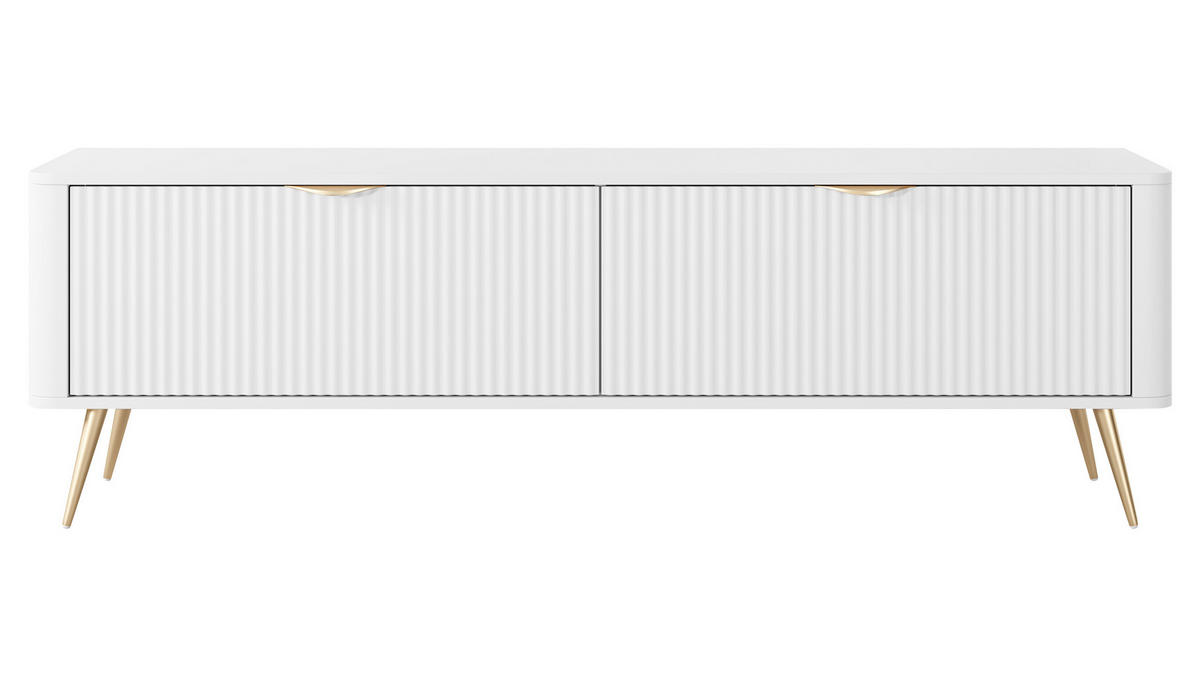 TV-ELEMENT Lante 2D - Goldfarben/Weiß, Holzwerkstoff/Metall (164/52/38cm) - MIRJAN24