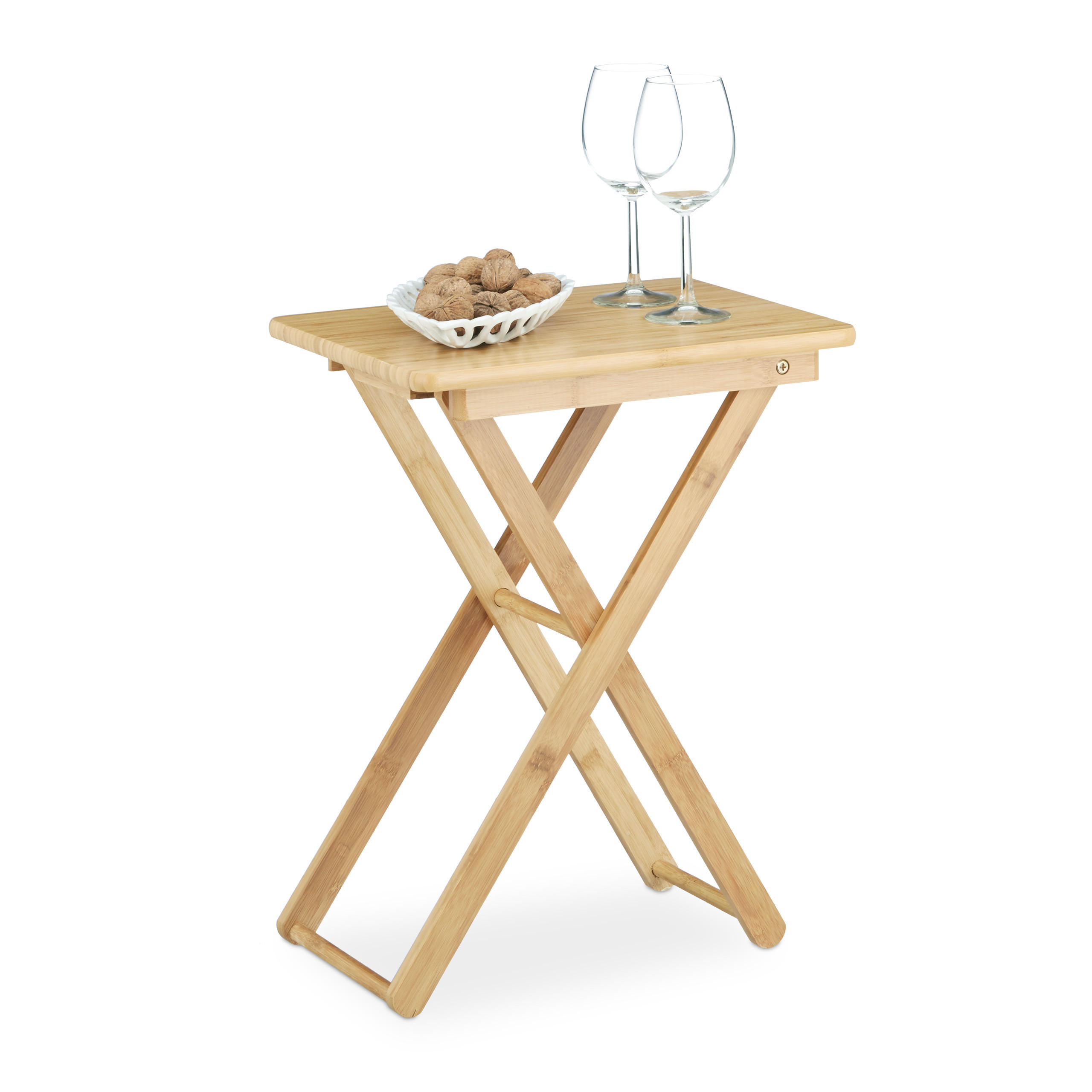 BEISTELLTISCH - Hellbraun, Holz (31/40/52cm) - Relaxdays