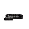 ECKSOFA L-Form Averro, stoff Bluvel, Schwarz, Links - Schwarz, Holz (280/150cm) - Kaiser Möbel