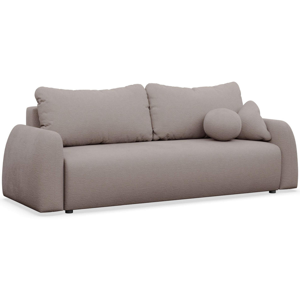 3-SITZER SOFA Nubelle Dunkelbeige Chenille-Bezug, wasserabweisend - Greige/Schwarz, Kunststoff/Textil (244/85/93cm) - Selsey