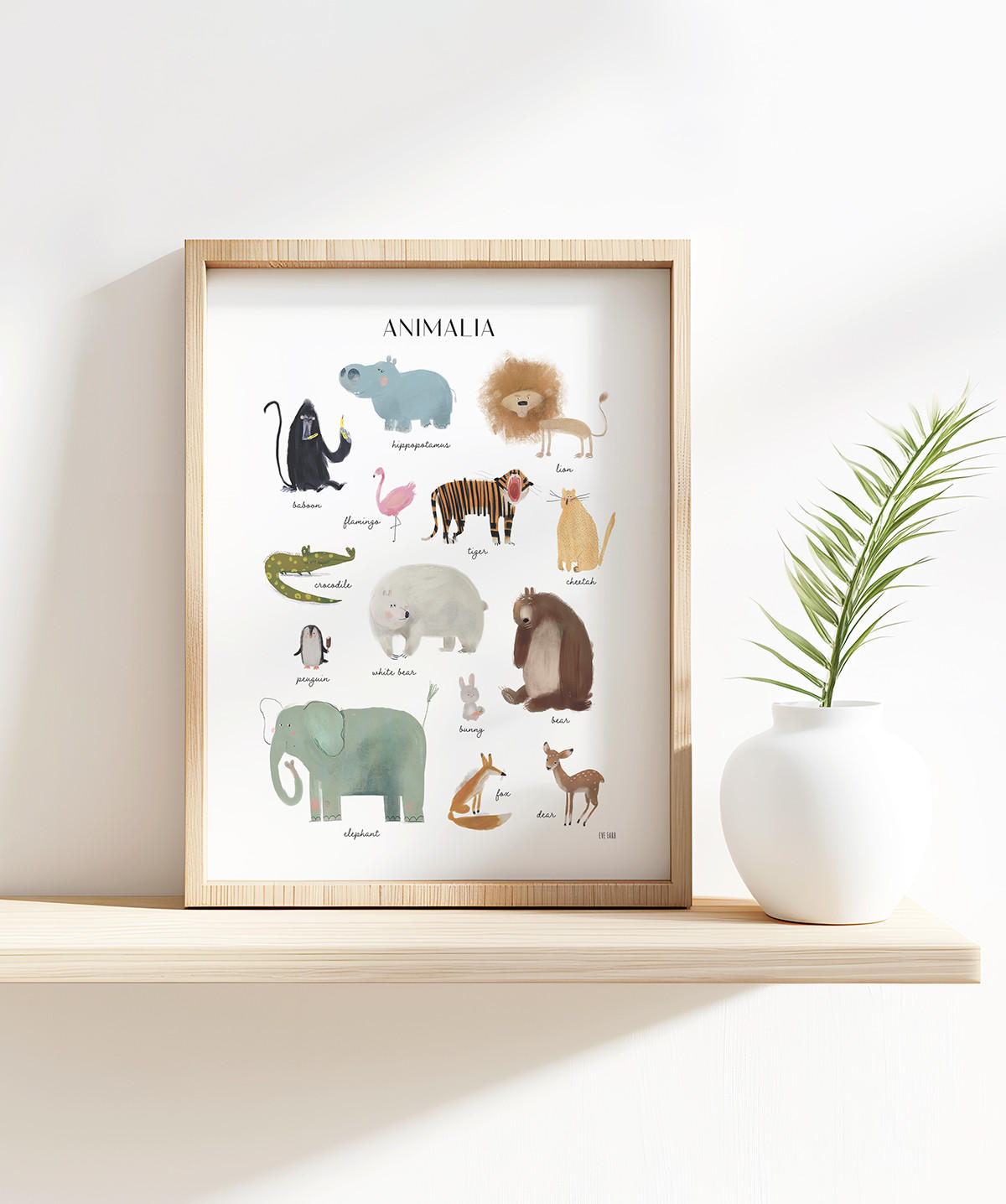POSTER Animalia Lustige Tiere 30 x 40 cm - Ahornfarben, Papier (30/1/40cm) - Lilipinso