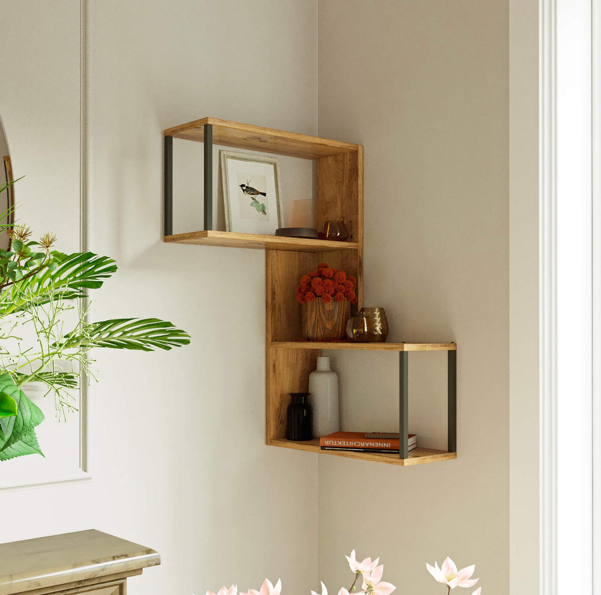 WANDREGAL 53,5/19,5/85 cm - Braun, Holz (53.5/85/19.5cm) - Mobili Rebecca