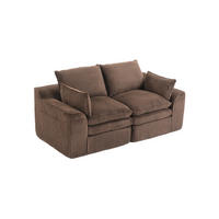 2-SITZER-SOFA 191/94/85 cm mit Seitentaschen, Kissen und Federkern, Cord Braun - Braun, Textil (191/85/94cm) - Redom