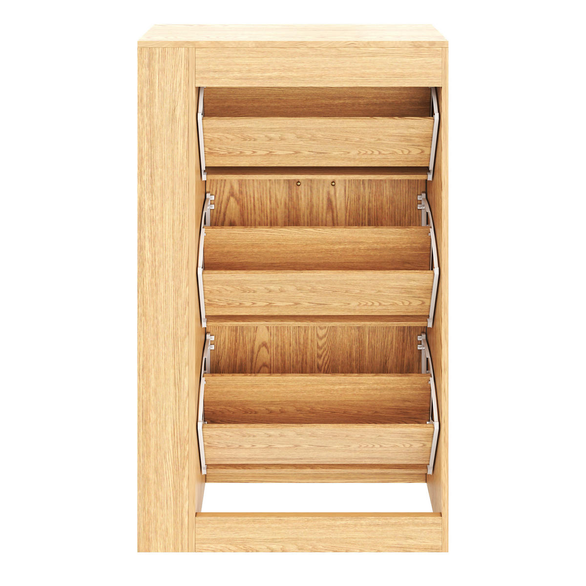 SCHUHSCHRANK aus MDF 70x23,5x115cm in Natur mit 3 Türen - Naturfarben, Holzwerkstoff (70/115/23.5cm) - Modfu