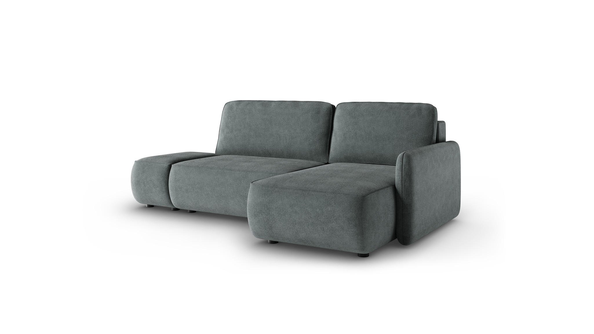ECKSOFA Luka Mit Schlaffunktion - Dunkelgrau, Holzwerkstoff/Textil (148/229cm) - Fun Möbel