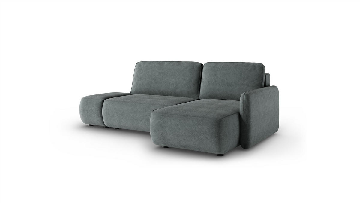 ECKSOFA Luka Mit Schlaffunktion - Dunkelgrau, Holzwerkstoff/Textil (148/229cm) - Fun Möbel