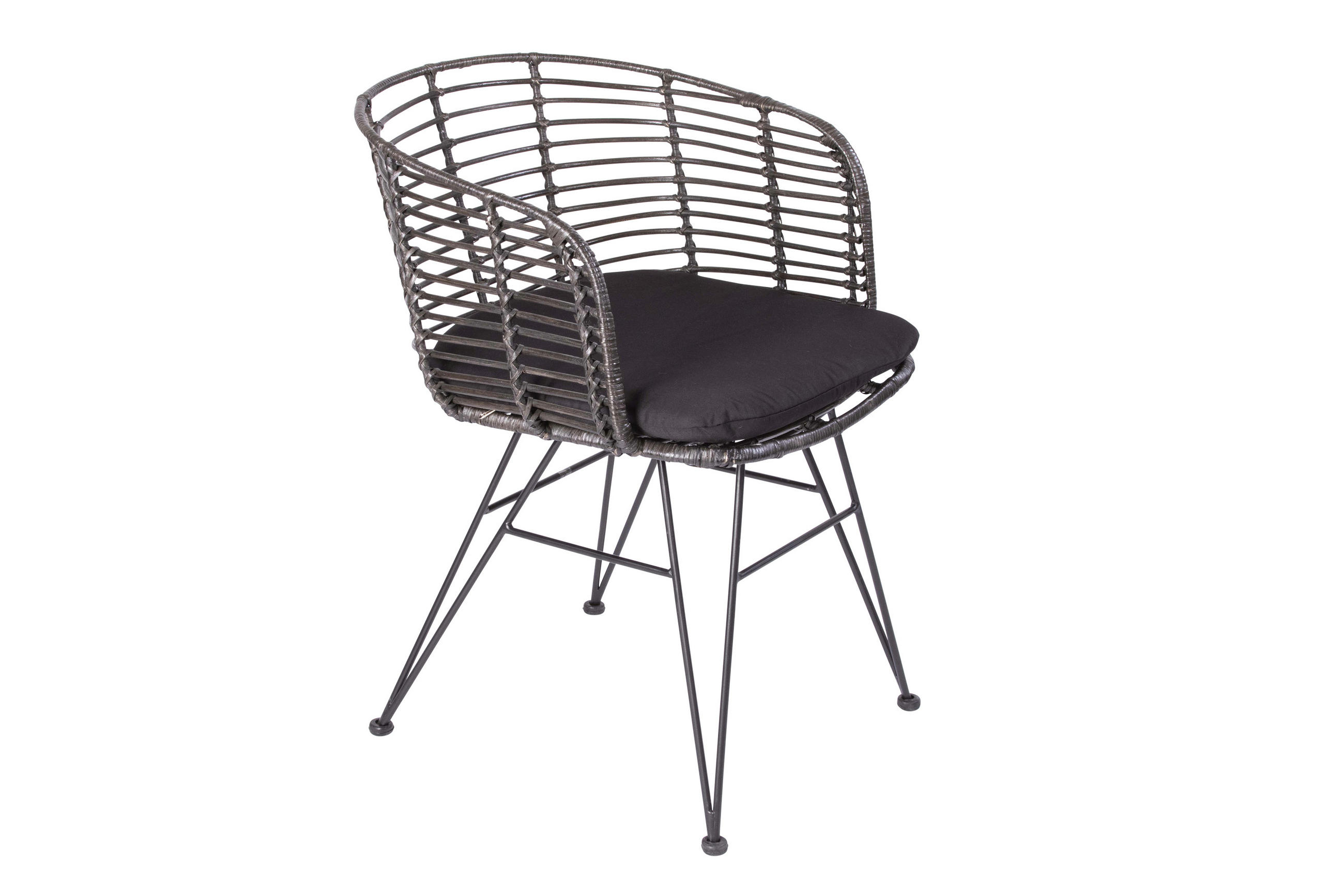 ESSZIMMERSTUHL NAIROBI - Anthrazit/Schwarz, Naturmaterialien/Metall (45/77/45cm) - SAM