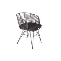 ESSZIMMERSTUHL NAIROBI - Anthrazit/Schwarz, Naturmaterialien/Metall (45/77/45cm) - SAM