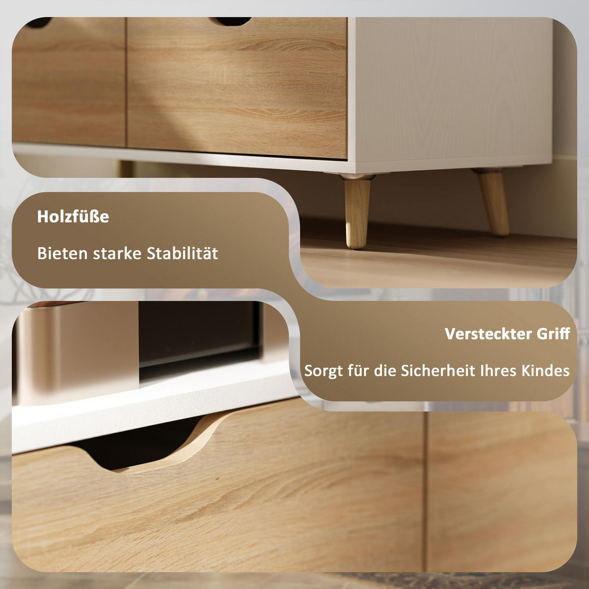 TV-SCHRANK Lowboard mit 2 Ablage, Schublade, Weiß - Weiß, Holzwerkstoff (99/58.3/39cm) - HOMCOM