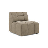 SOFAELEMENT Samt Stoff Beige - Beige/Schwarz, Holzwerkstoff/Kunststoff (75/77/90cm) - Makamii
