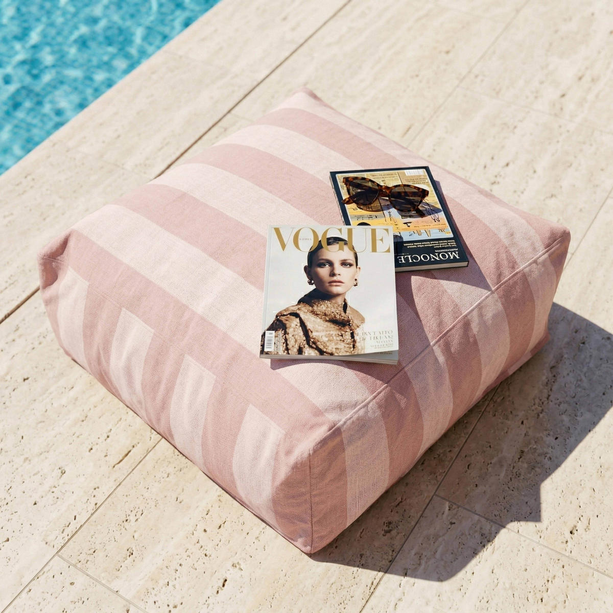 OUTDOOR-SITZSACK, Puderrosa - Pink, Textil - Oviala