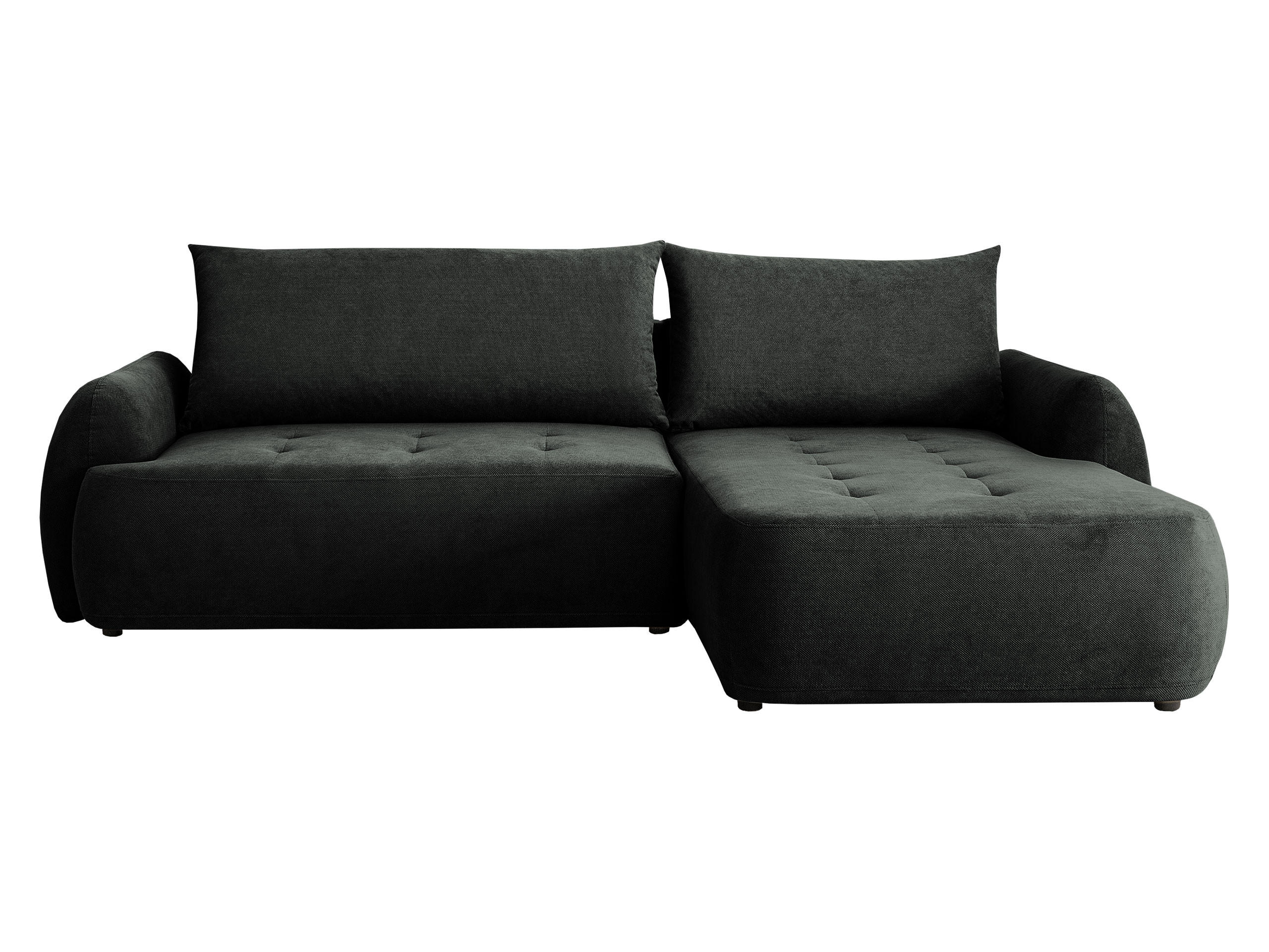 COLTAR Bueno II, Dreapta - gri închis/negru, material textil/lemn (185/280cm) - MIRJAN24