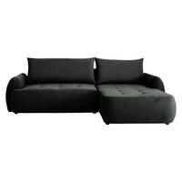 COLTAR Bueno II, Dreapta - gri închis/negru, material textil/lemn (185/280cm) - MIRJAN24