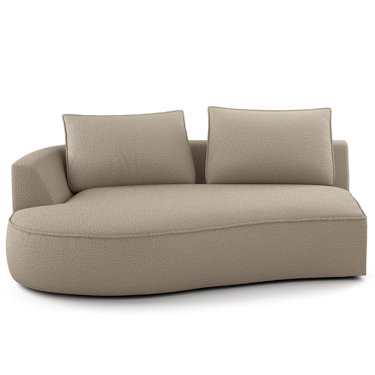 OTTOMANE - modular - Beige/Schwarz, Kunststoff/Textil (196/82/146cm) - home24