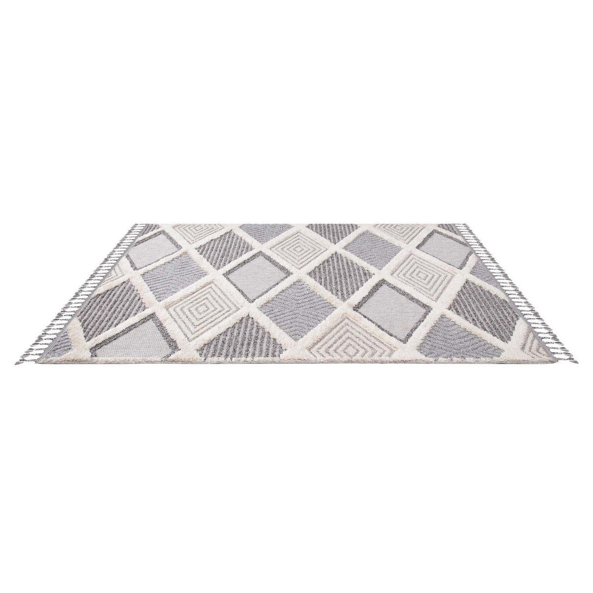 KURZFLOR-TEPPICH Valencia 731 Graublau/ Creme 120x170 cm - Blau/Creme, Textil (120/170cm) - carpet city