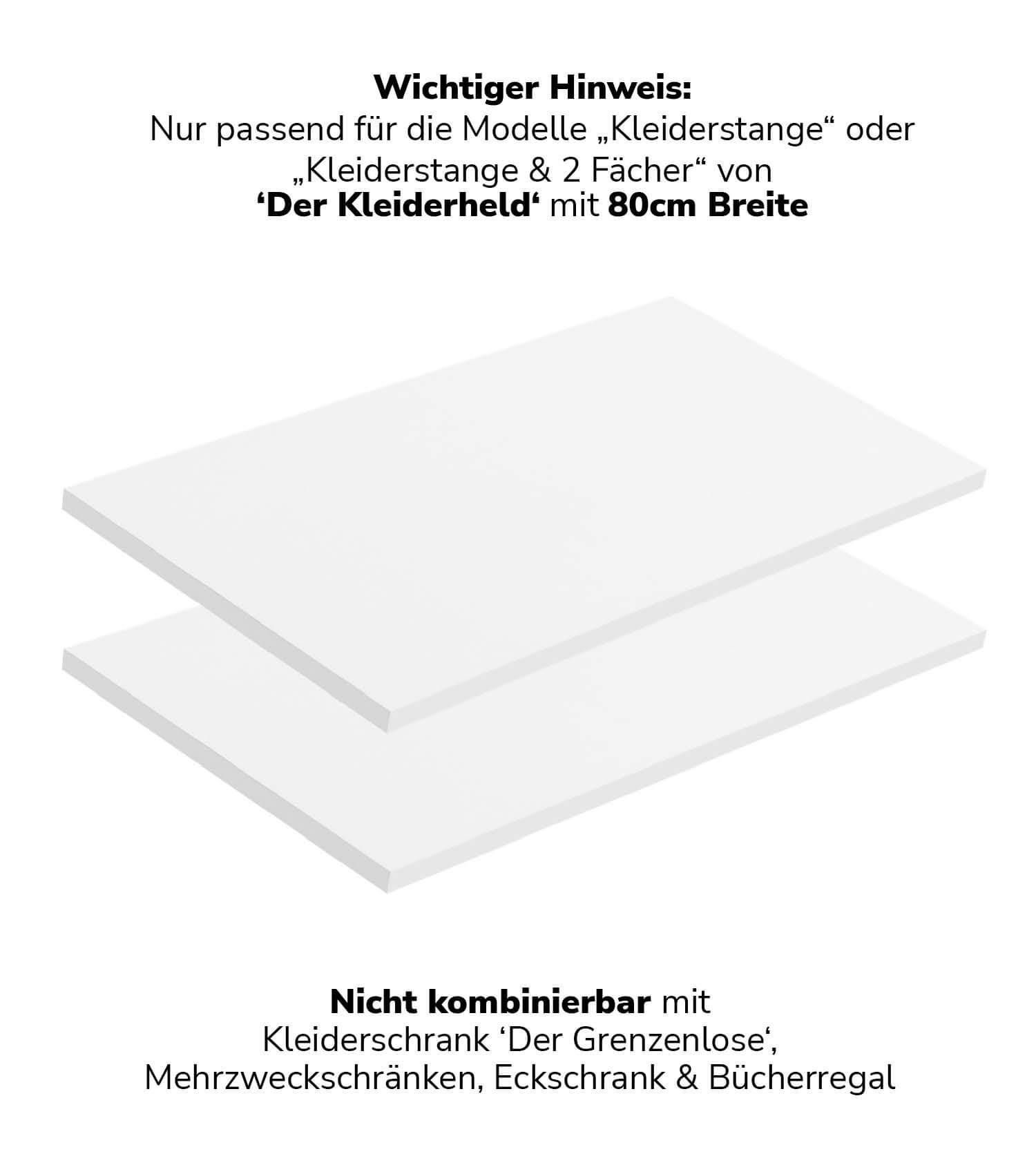 EINLEGEBÖDEN 2er-Set Der Aufteiler - Weiß, Holzwerkstoff (76.5/1.5/47.5cm) - Mokebo