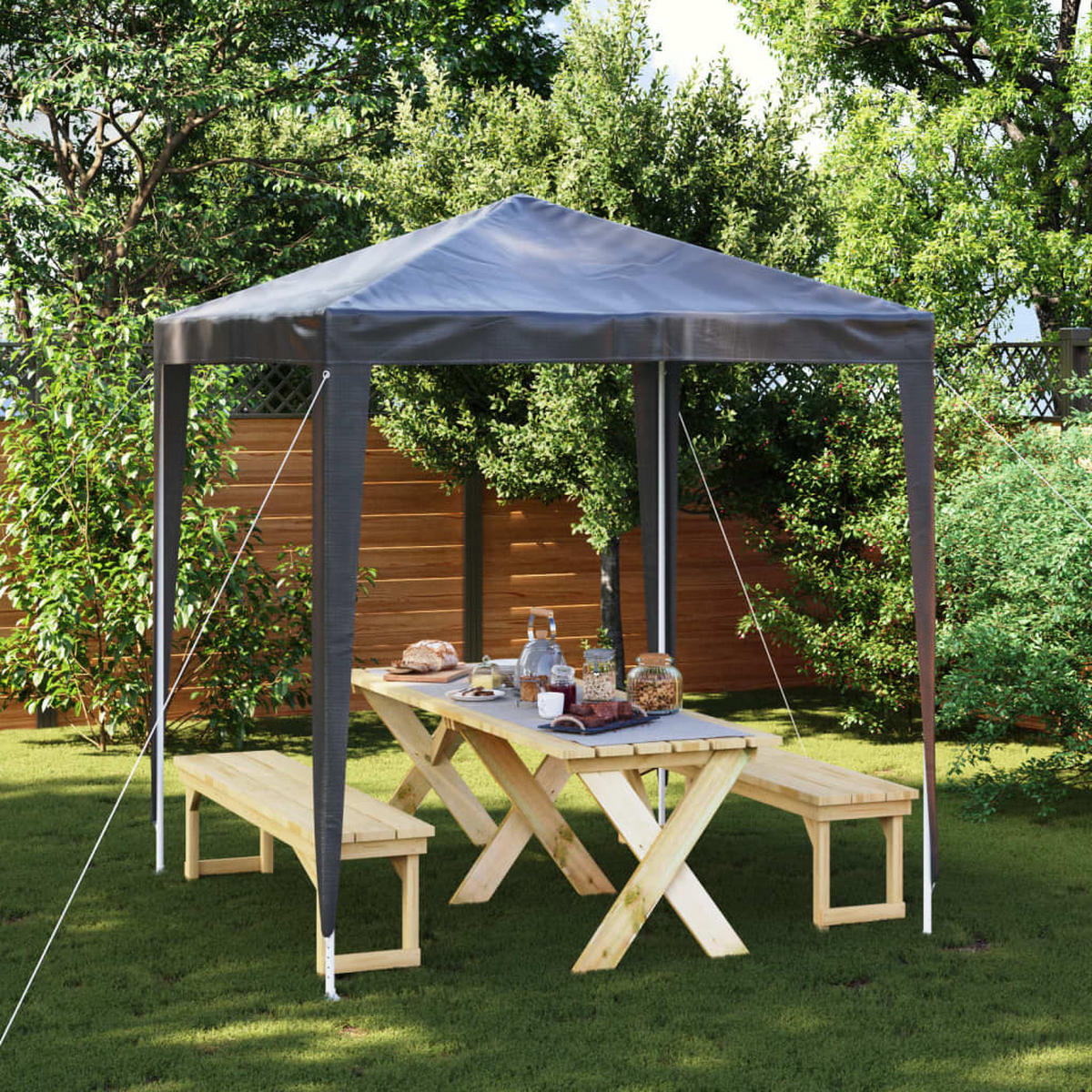 PROFI-PARTYZELT 2/2 M Anthrazit - Anthrazit, Kunststoff (200/240/200cm) - vidaXL