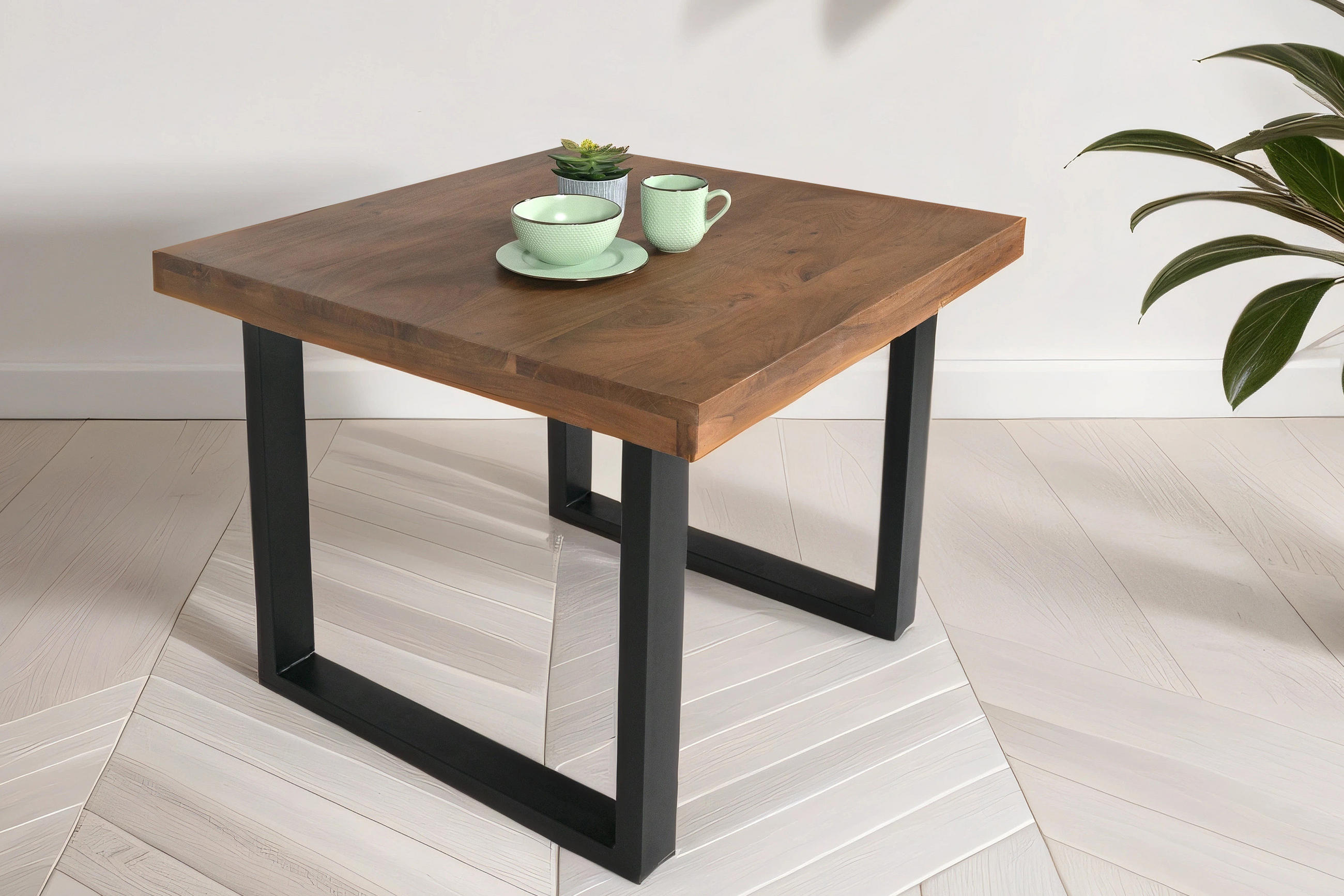 ESSTISCH RIO - Schwarz/Braun, Holz/Metall (90/90/77cm) - SAM