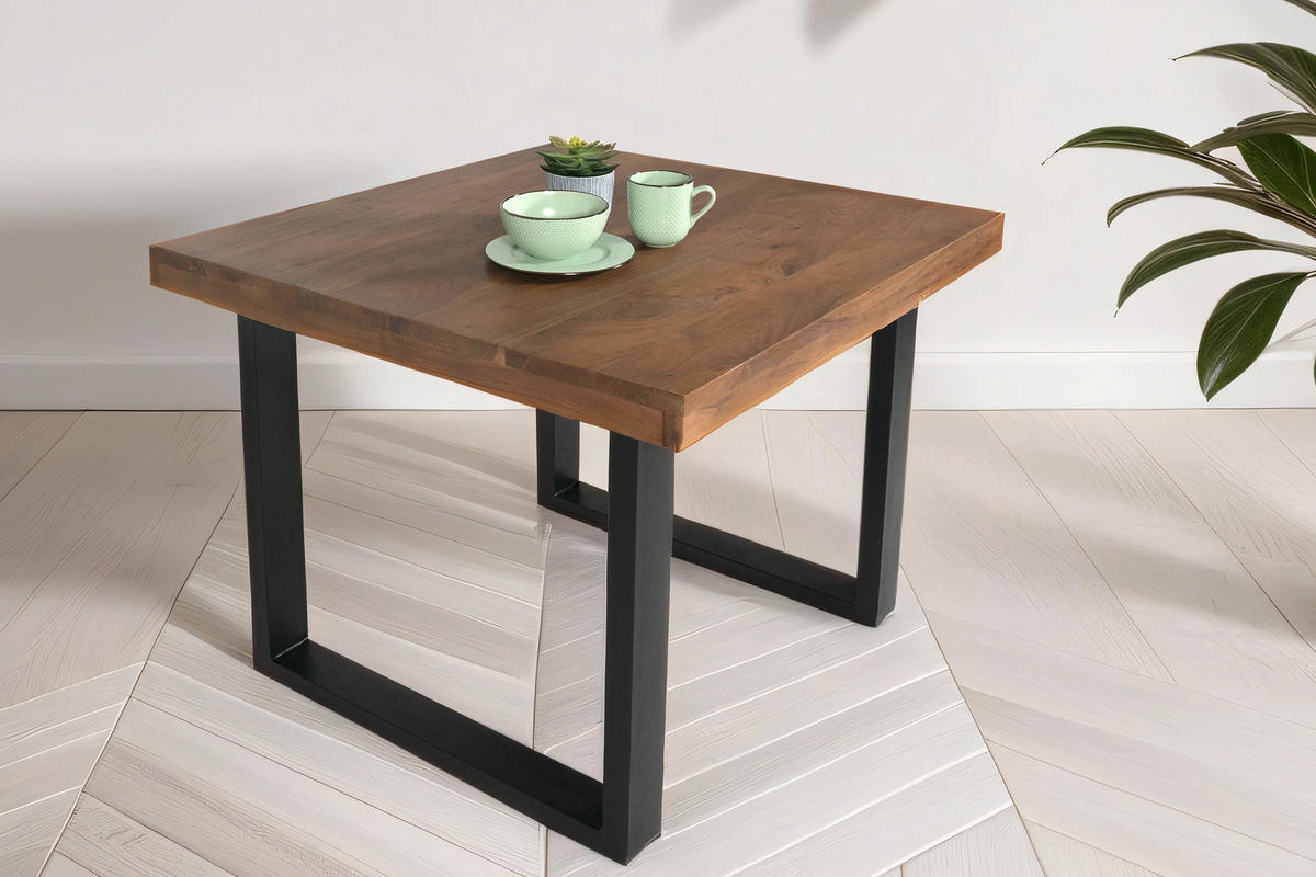 ESSTISCH RIO - Schwarz/Braun, Holz/Metall (90/90/77cm) - SAM