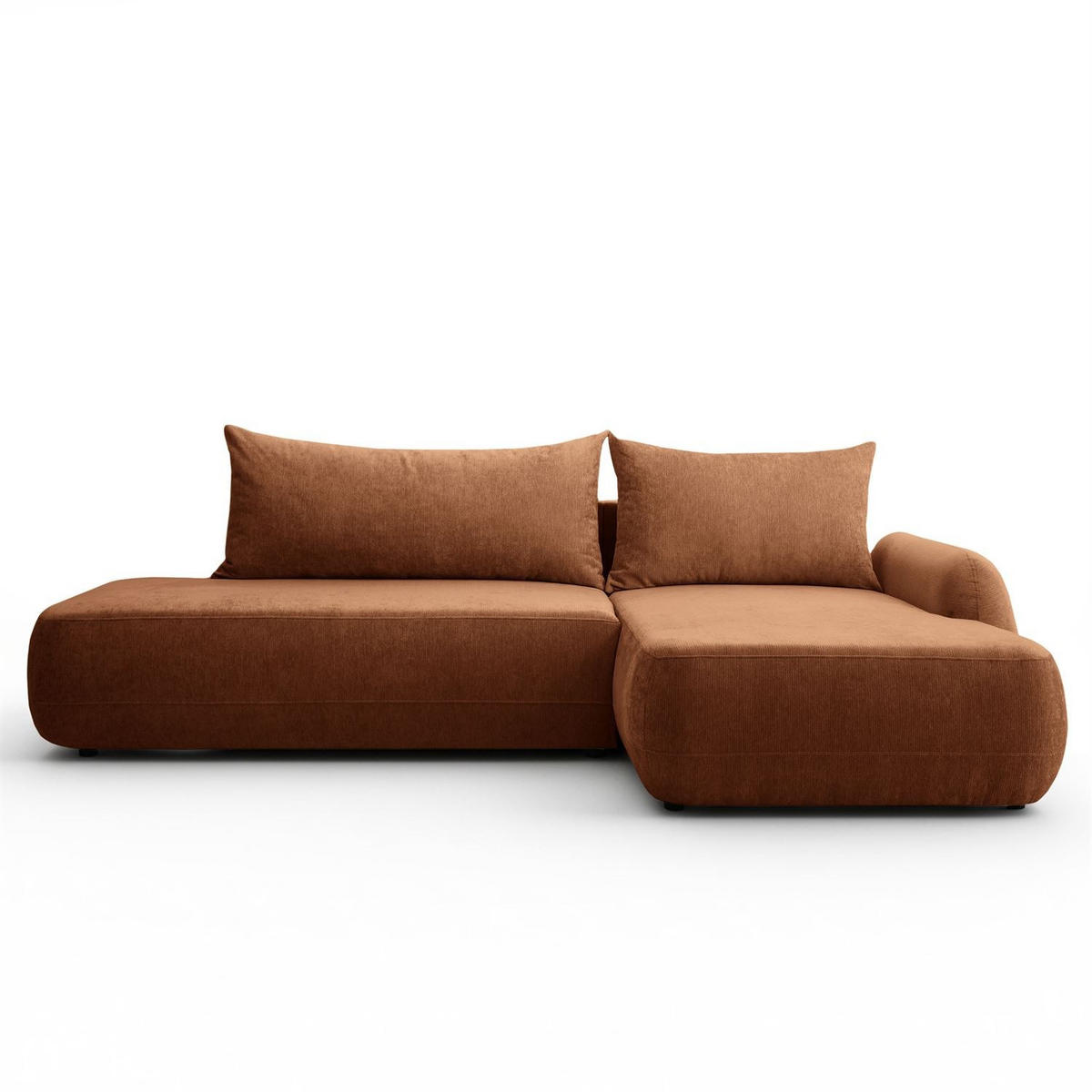 ECKSOFA GOYA mit Schlaffunktion und Bettkasten, Rechte, Perfect Harmony 52 - Rotbraun, Textil (302/184cm) - Lookway