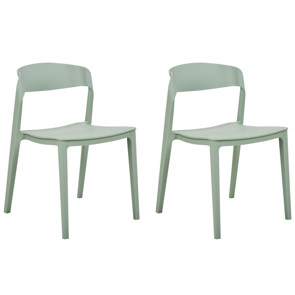 SCAUN DE BUCĂTĂRIE set de 2 plastic verde Somers