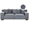 3-SITZER-SOFA Cord Dunkelgrau Viskan - Dunkelgrau, Textil (200/67/82cm) - Beliani