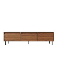 TV-SCHRANK 180/40/55 cm Walnussholzfarbe mit 3 aufschiebbare Türen - Nussbaumfarben/Schwarz, Holz/Holzwerkstoff (180/55/40cm) - Oxeza