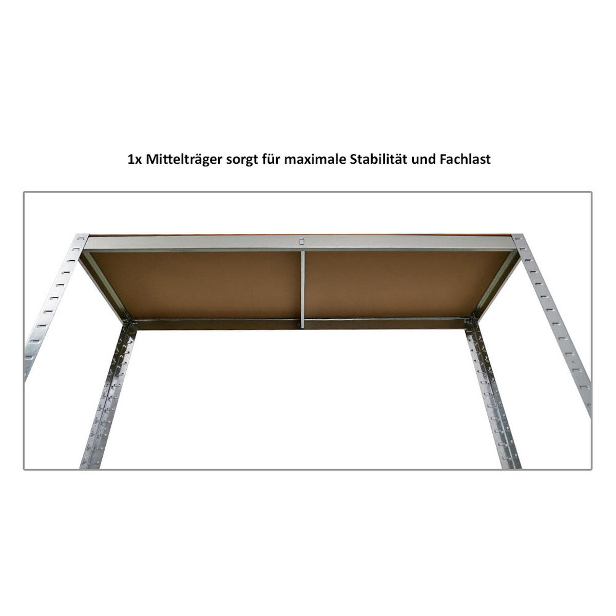 REIFENREGAL Ragnar 180x120x40 cm bis zu 8 Reifen auf 2 Ebenen + Ablage 265 kg Fachlast Verzinkt - Silberfarben, Metall (120/180/40cm) - PROREGAL