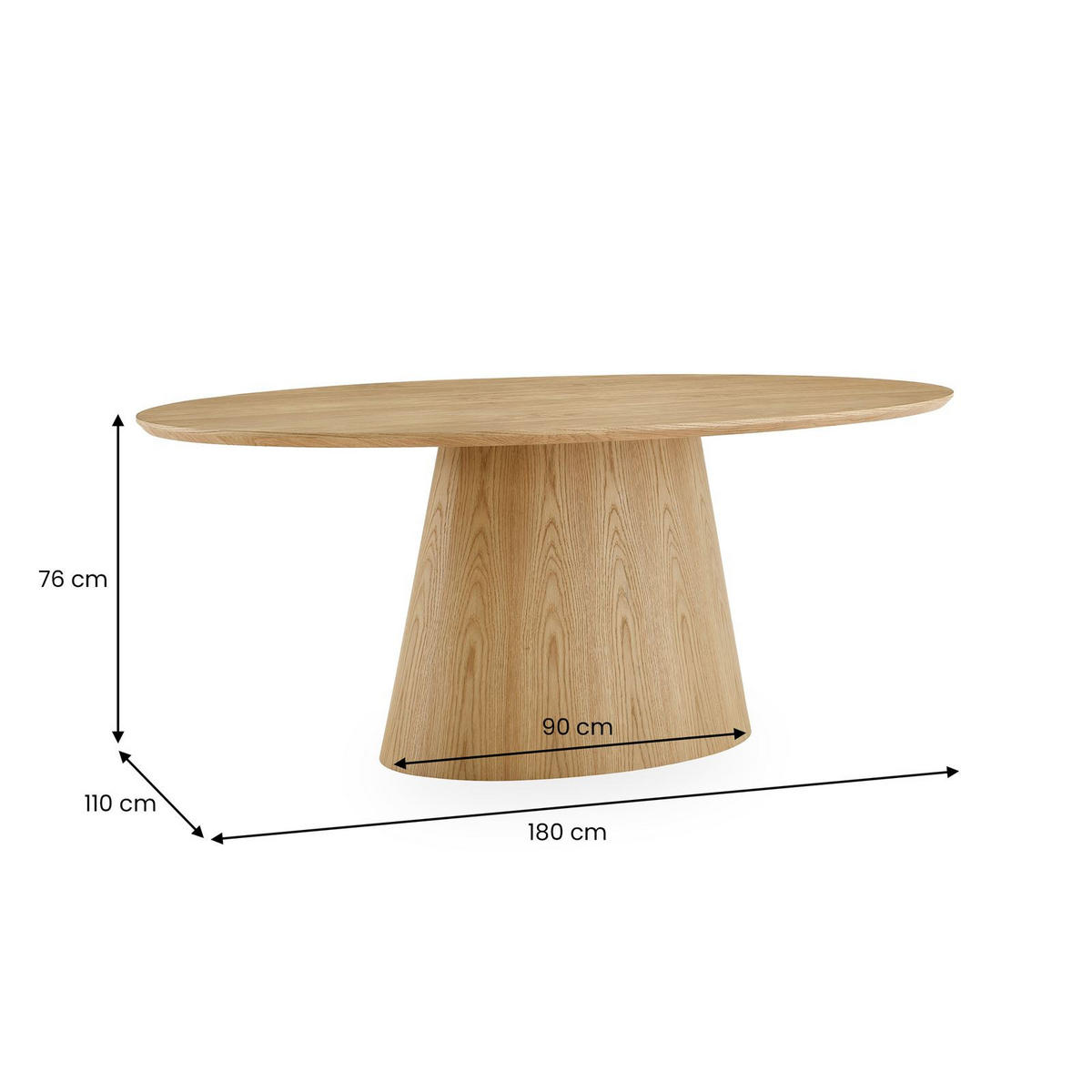 ESSTISCH AURA Eiche - Eichefarben, Holzwerkstoff (110/180/76cm) - IDIMEX