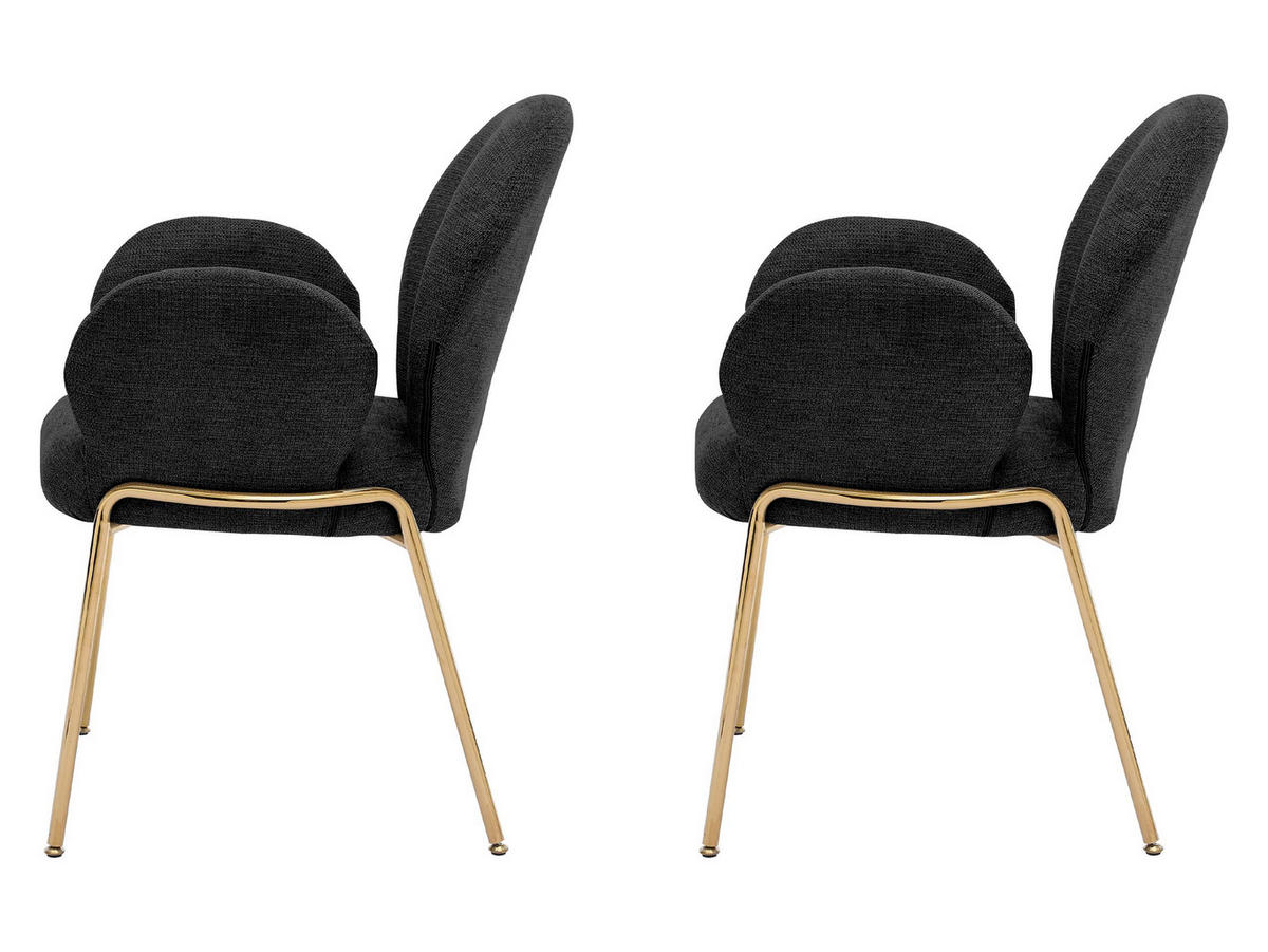 STUHL-SET Muz DC-1261/GL - Goldfarben/Schwarz, Textil/Metall (63/86/64cm) - MIRJAN24