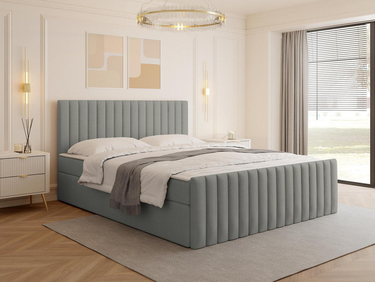 BOXBETT Tirulo Fix - H3 - Schwarz/Grau, Holzwerkstoff/Kunststoff (160/200cm) - MIRJAN24