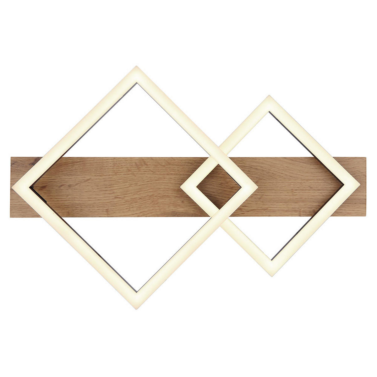 LED DECKENLEUCHTE Metall Schwarz Holzoptik - Schwarz, Metall (47/31/8.5cm) - Globo Lighting