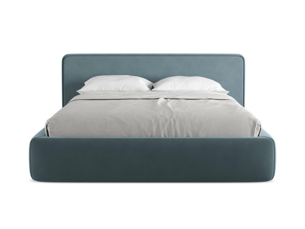 POLSTERBETT mit Bettkasten und Lattenrost 200x225 Blau - Blau/Petrol, Kunststoff/Textil (160/200cm) - Makamii