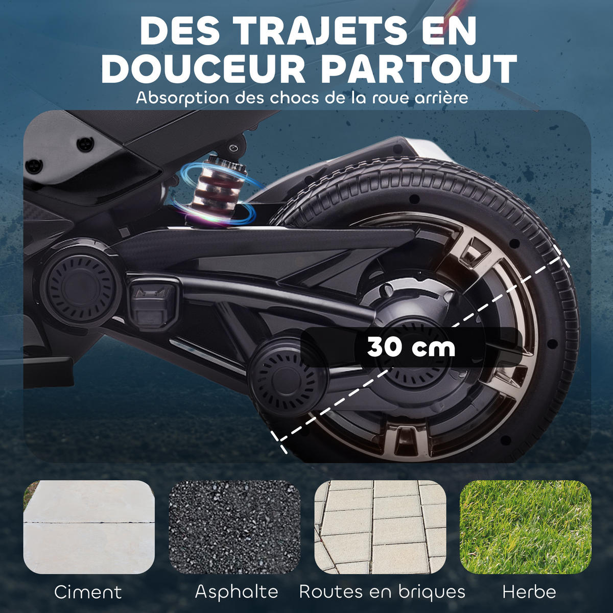 ELEKTRO-QUAD DE-13071 2 Motoren Schwarz - Schwarz, Metall (113/74/63cm) - ComfortXL