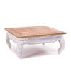 OPIUMTISCH EAST 80 Mahagoni Massivholz 05 weiß-natur - Multicolor, Holz (80/80/36cm) - DESIGN DELIGHTS