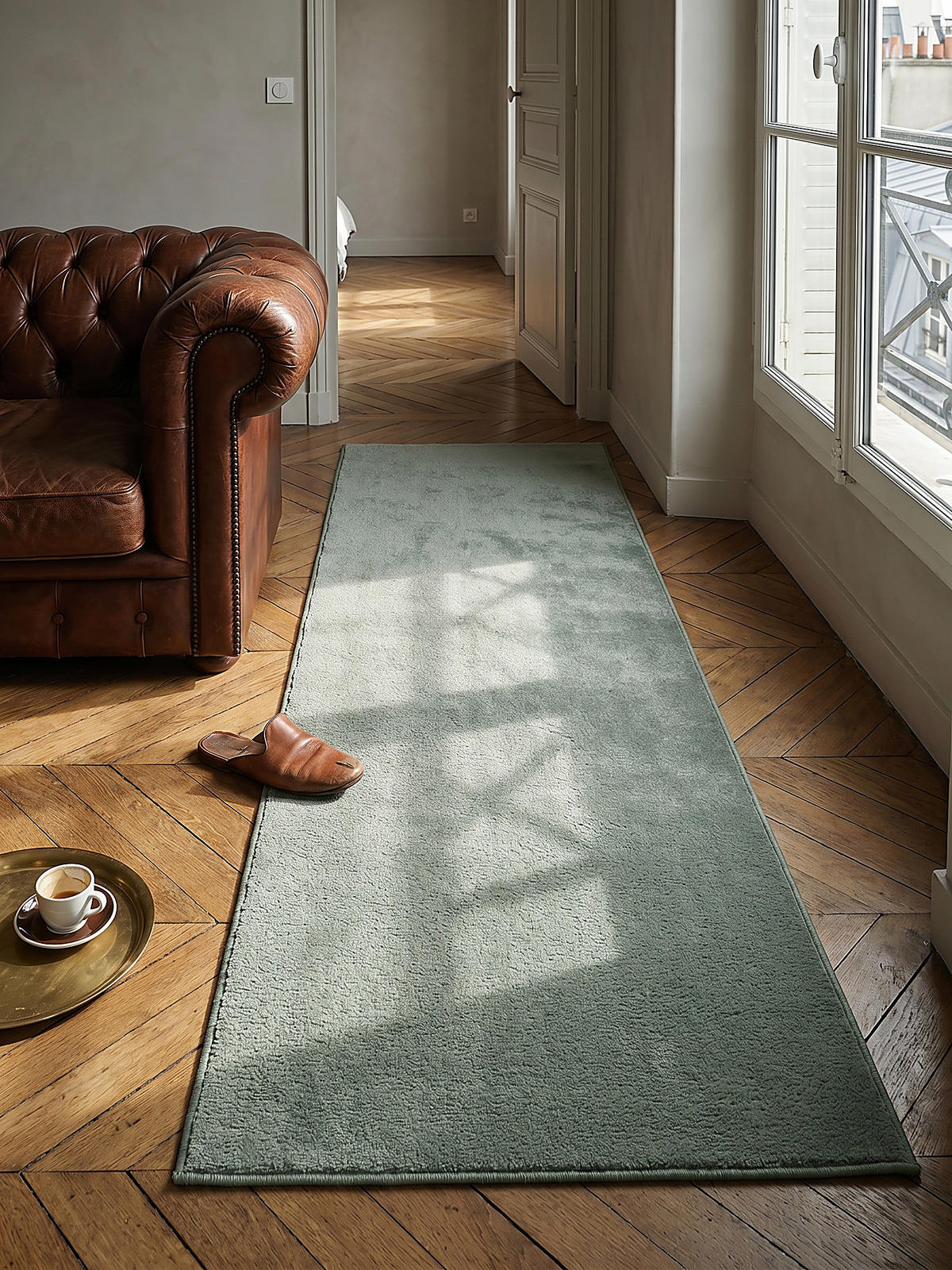 TEPPICHLÄUFER Antirutsch Uni RUTOR Polyester Grün 80 x 150 cm - Grün, Textil (80/150cm) - KADIMA DESIGN