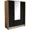 DREHTÜRENSCHRANK Niko 150/51/200 cm eiche artisan+schwarz - Schwarz/Eiche Artisan, Holzwerkstoff (150/200/51cm) - Beautysofa