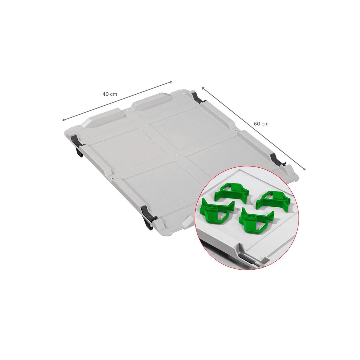 EUROBOX 5x Nextgen Economy Mit Auflagedeckel Grau/Grün Griffe Offen 44 Liter - Grün, Kunststoff (40/22/60cm) - PROREGAL
