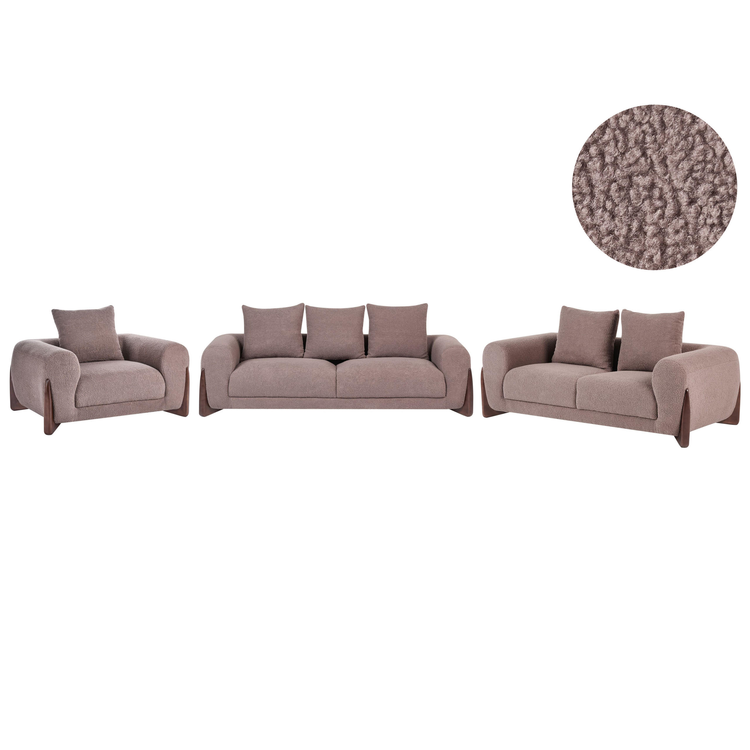 Beliani Sofa-Set Braun 217x82x87 cm