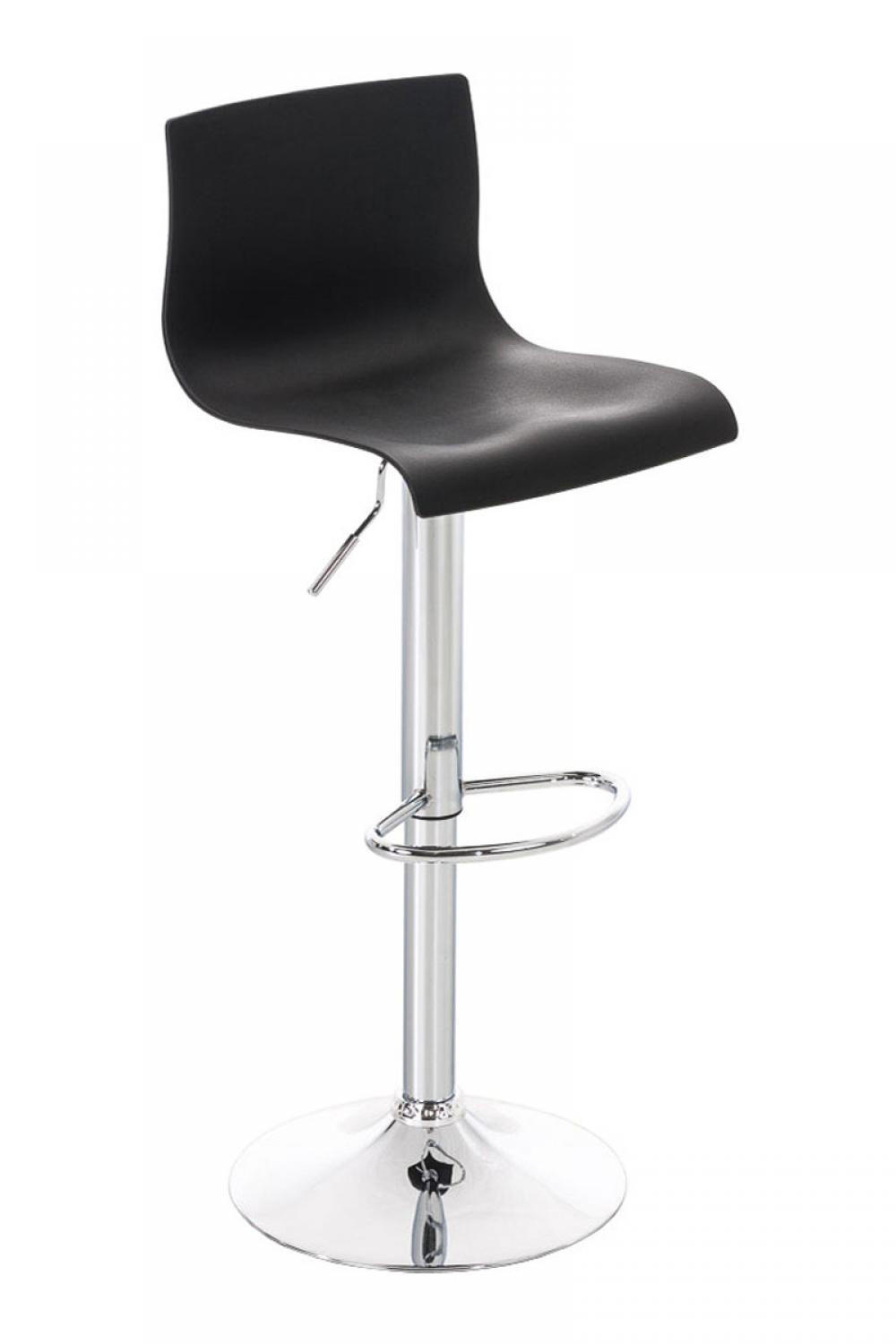 BARHOCKER Kunststoff schwarz - Chromfarben/Schwarz, Kunststoff/Metall (39/84/36cm) - CLP