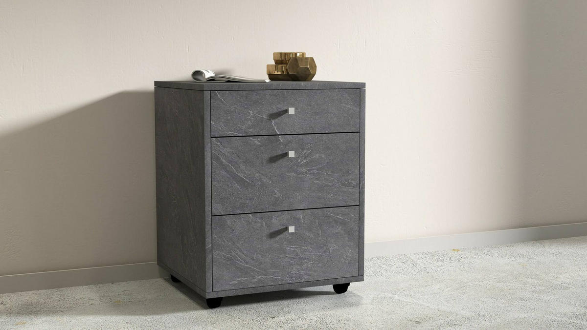 KOMMODE Schiefer 45/47/61 cm - Grau, Holzwerkstoff (47/61/45cm) - DMORA